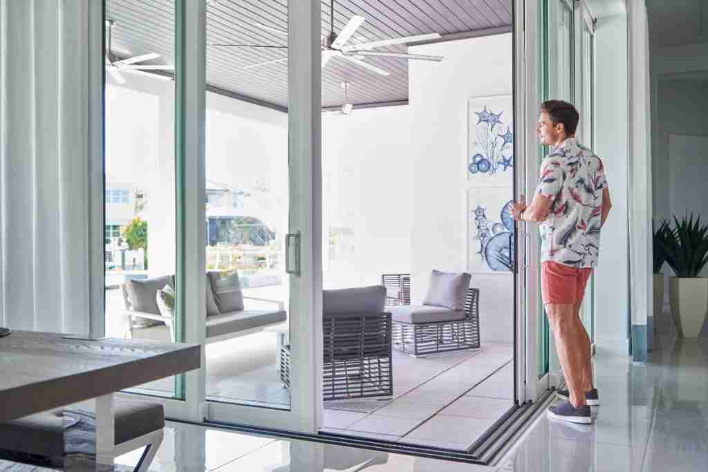 Medallion sliding glass door to patio